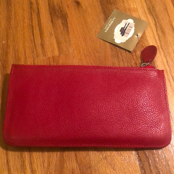 Red leather wallet. - Picture 4 of 8